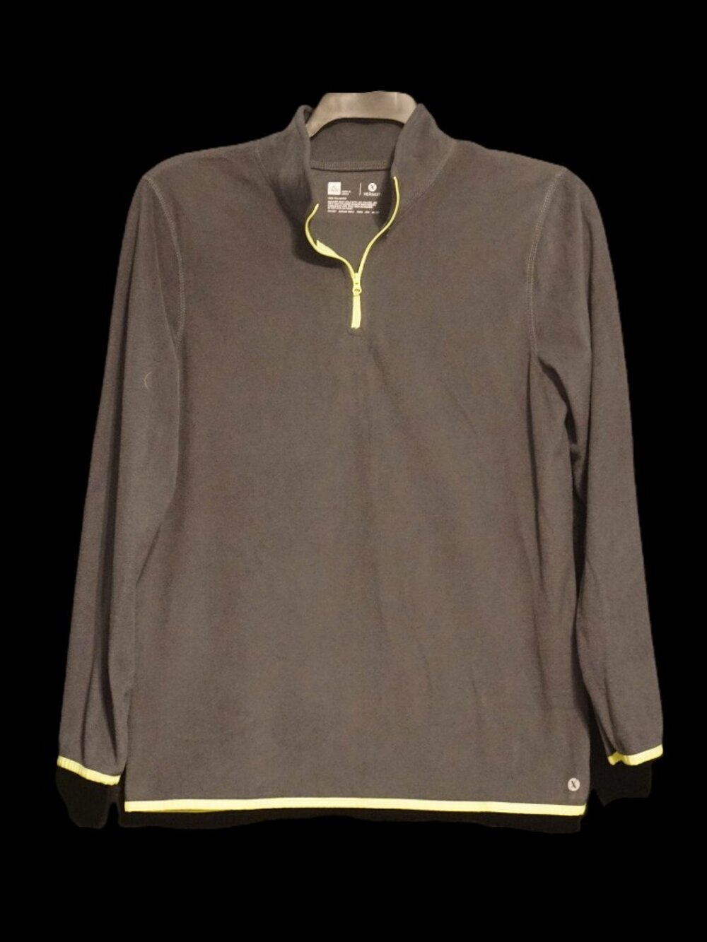 Xersion ¼ Zip Grey Fleece Pullover with Lime Green Accents Boys XL